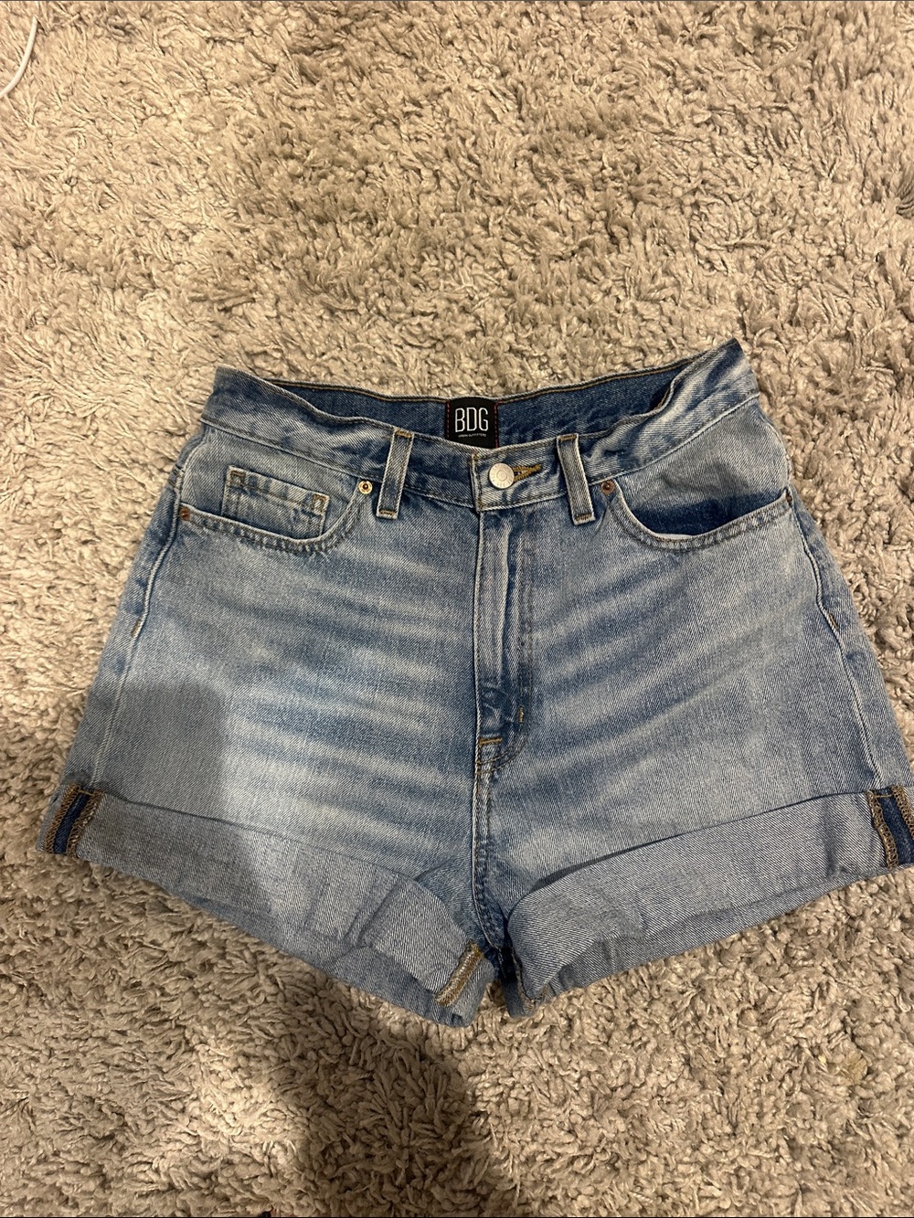 Urban Outfitters BDG Light Blue Denim Mom-High Rise Shorts